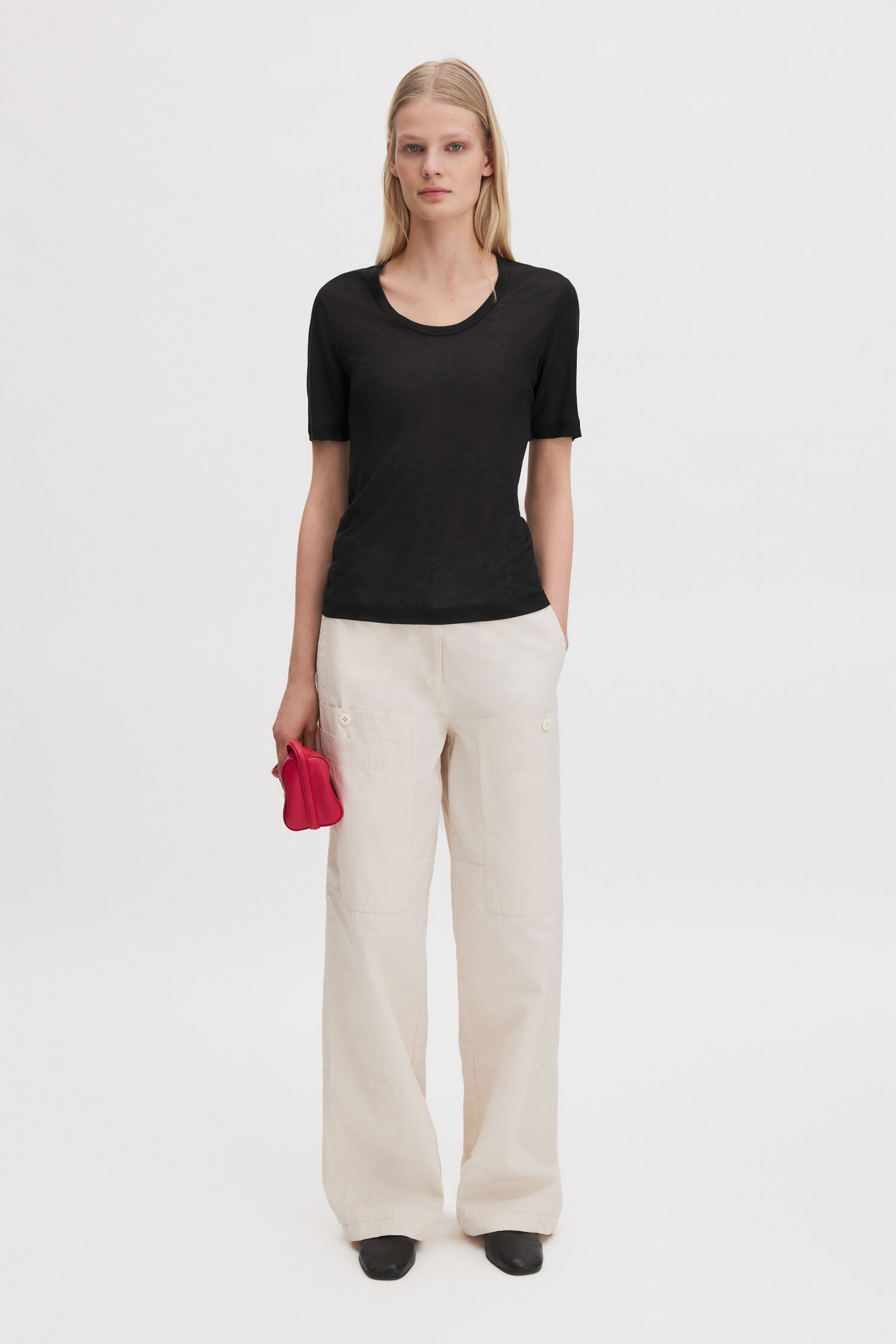 Lyocell Cashmere Scoop Tee