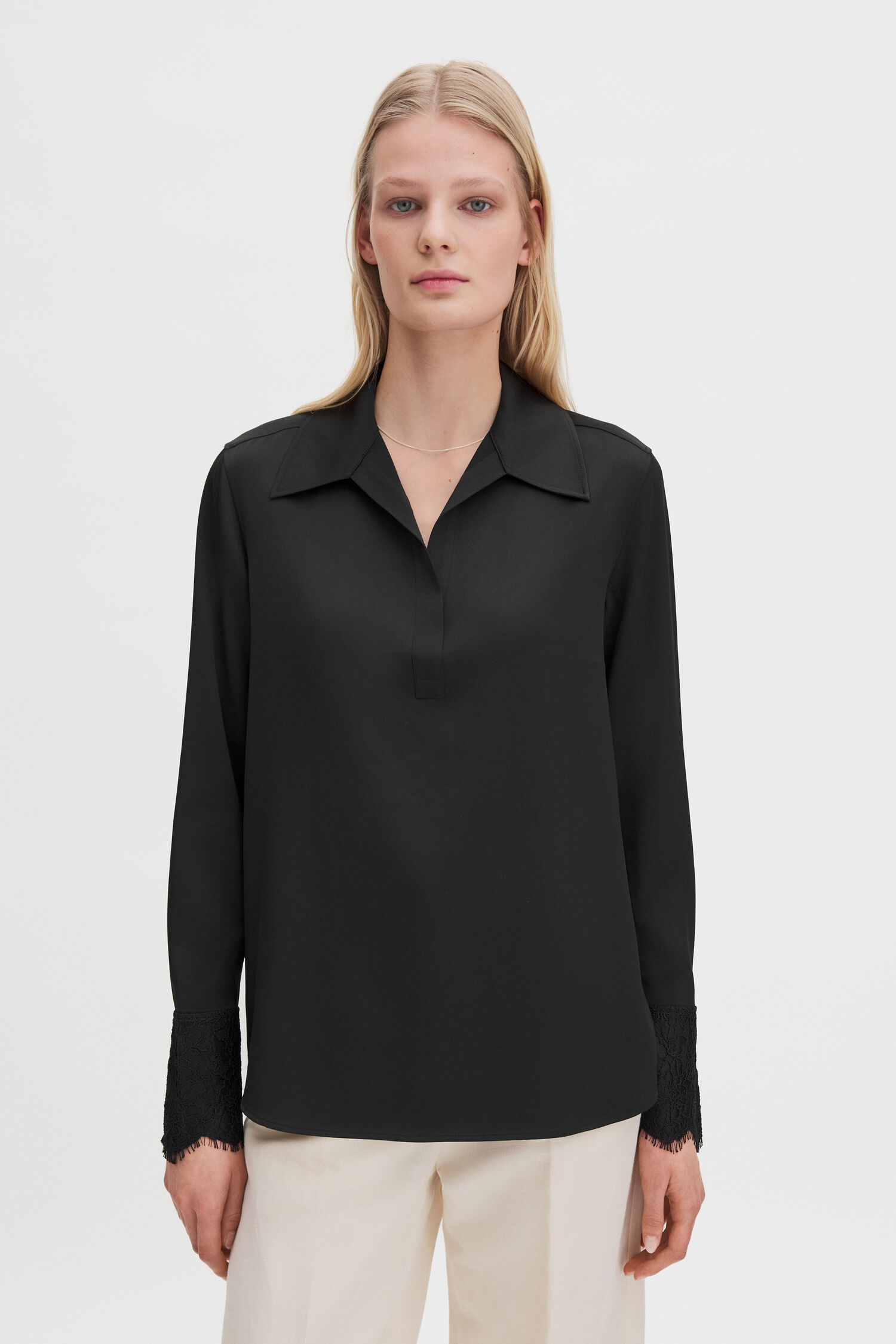 Lace Cuff Detail Blouse